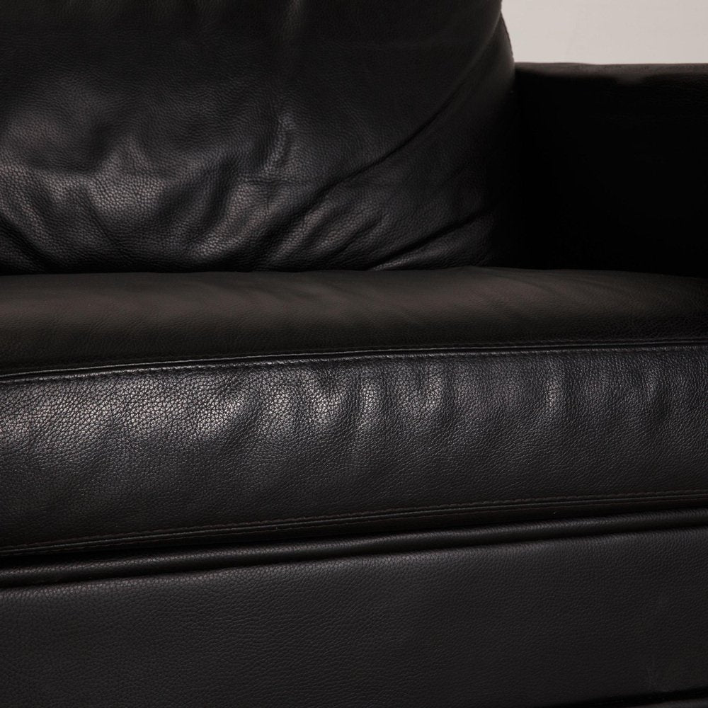 Black Leather 3-Seater Forrest Sofas from Rivolta, Set of 2