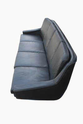 Black Leather 4-S Sofa, 1960s-PF-1271101