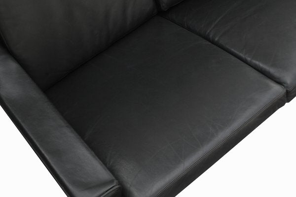 Black Leather 4-S Sofa, 1960s-PF-1271101