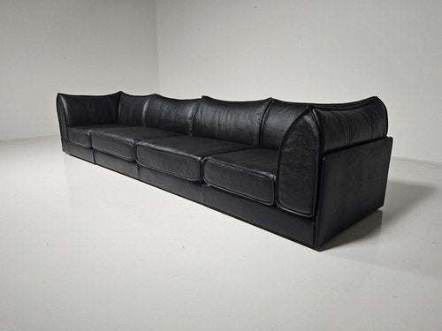 Black Leather 4-Seat DS-19 Pagoda Sectional Sofa from De Sede, 1970s