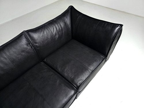 Black Leather 4-Seat DS-19 Pagoda Sectional Sofa from De Sede, 1970s