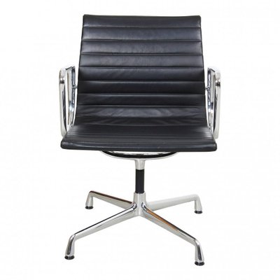 Black Leather and Chrome EA-108 Conference Chair by Charles Eames for Vitra, 1990s-MTD-1400502