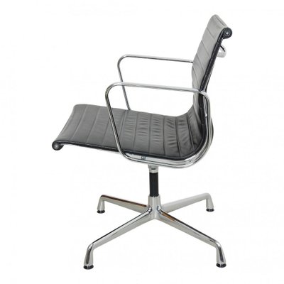 Black Leather and Chrome EA-108 Conference Chair by Charles Eames for Vitra, 1990s-MTD-1400502