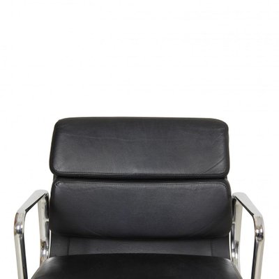 Black Leather and Chrome EA-208 Chair by Charles Eames for Vitra, 2000s-MTD-1400495