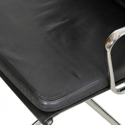 Black Leather and Chrome EA-208 Chair by Charles Eames for Vitra, 2000s-MTD-1400495