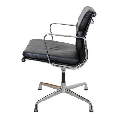 Black Leather and Chrome EA-208 Chair by Charles Eames for Vitra, 2000s-MTD-1400495