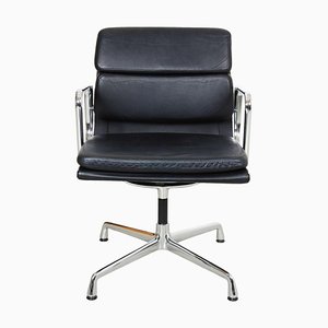 Black Leather and Chrome EA-208 Chair by Charles Eames for Vitra, 2000s-MTD-1400495