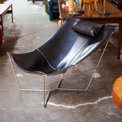 Black Leather and Steel 501 Semana Chair by David Weeks for Habitat UK, 1990s-QVY-1405446