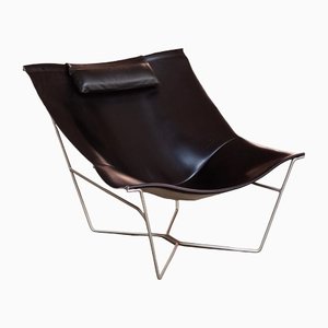 Black Leather and Steel 501 Semana Chair by David Weeks for Habitat UK, 1990s-QVY-1405446