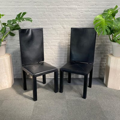 Black Leather Arcalla Chairs by Paolo Piva for B&B Italia, 1990s, Set of 2-OLQ-1821715