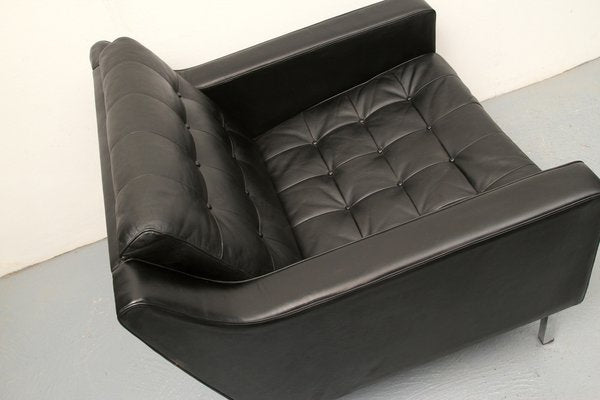 Black Leather Armchair, 1960s-PF-1238763