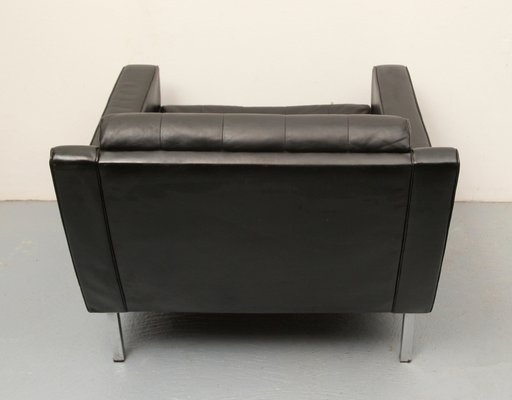 Black Leather Armchair, 1960s-PF-1238763