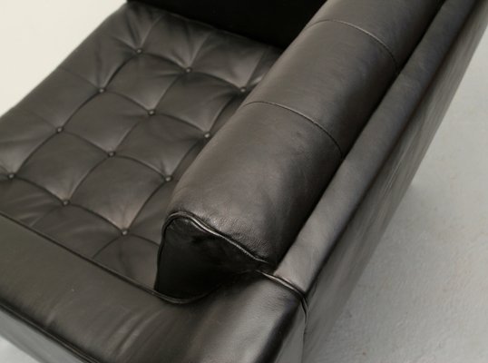 Black Leather Armchair, 1960s-PF-1238763