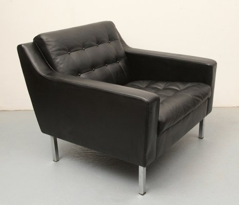 Black Leather Armchair, 1960s-PF-1238763