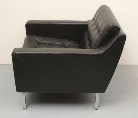 Black Leather Armchair, 1960s-PF-1238763