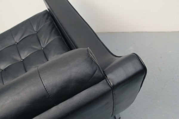 Black Leather Armchair, 1960s-PF-1238763