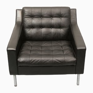 Black Leather Armchair, 1960s-PF-1238763