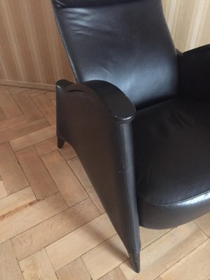 Black Leather Armchair, 1980s-KRS-644501