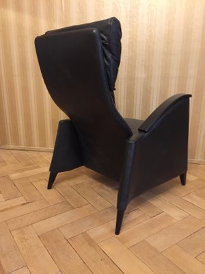 Black Leather Armchair, 1980s-KRS-644501