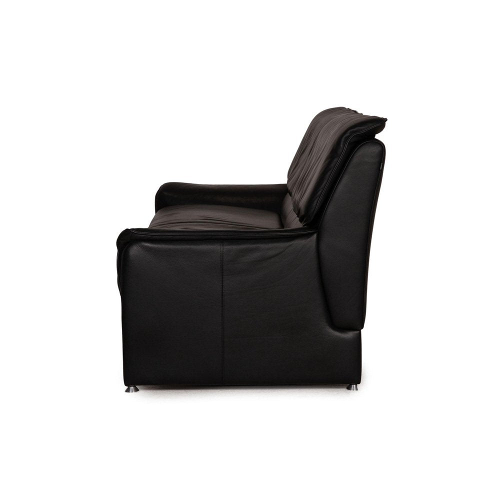 Black Leather Camaro 2-Seat Sofa from Laauser