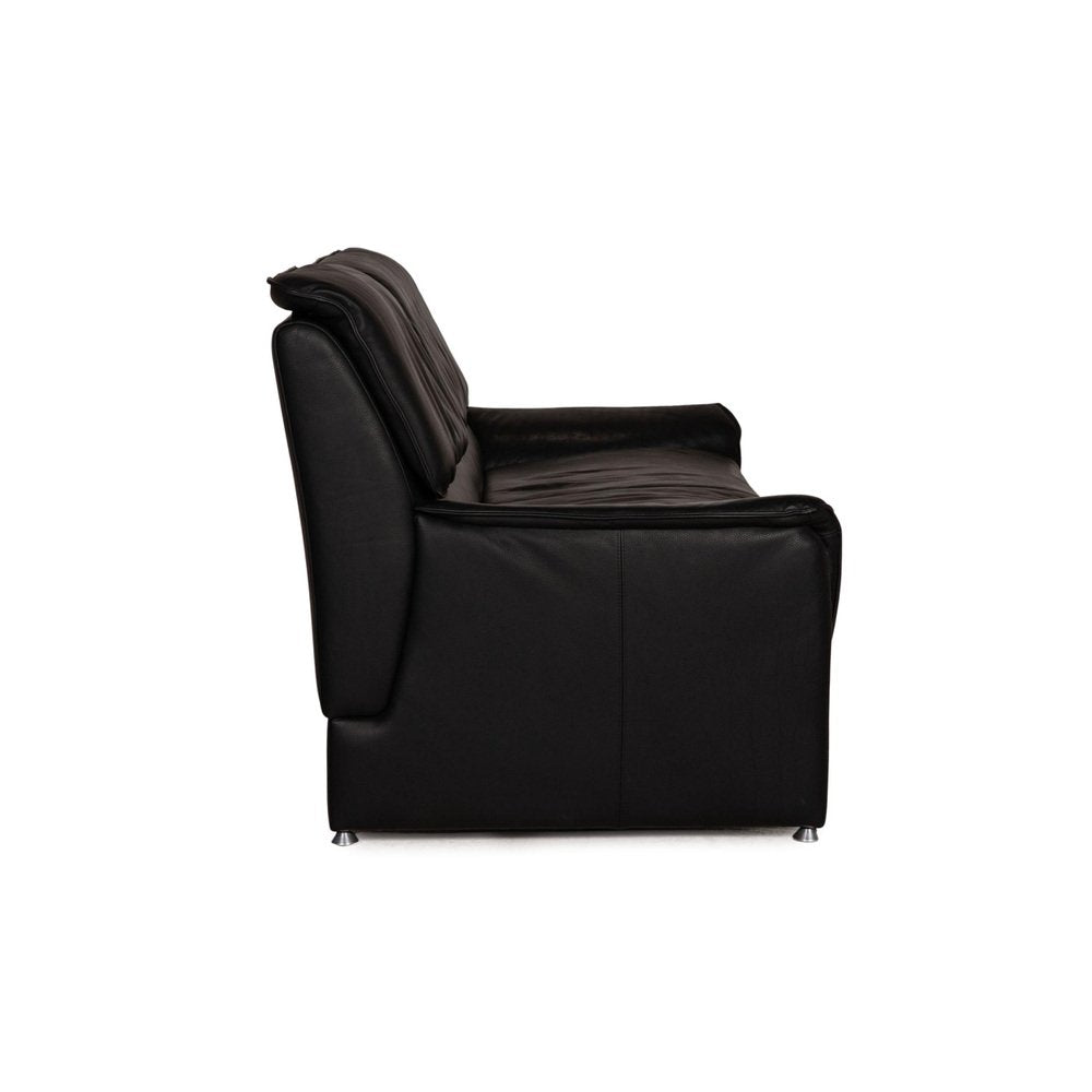 Black Leather Camaro 2-Seat Sofa from Laauser