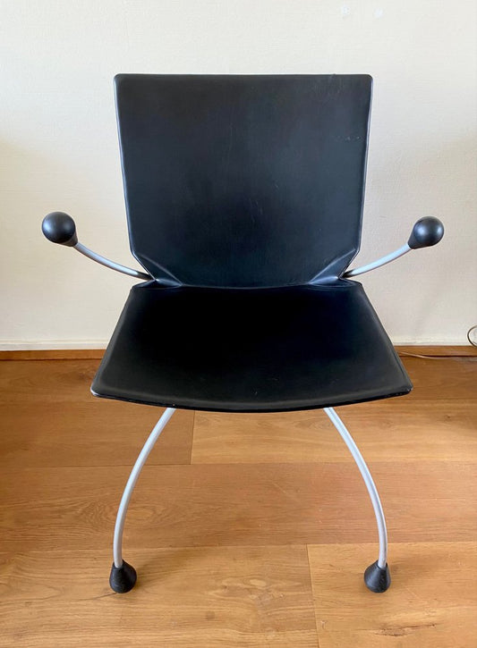 Black Leather Chair attributed to Karel Boonzaaier and Pierre Mazairac