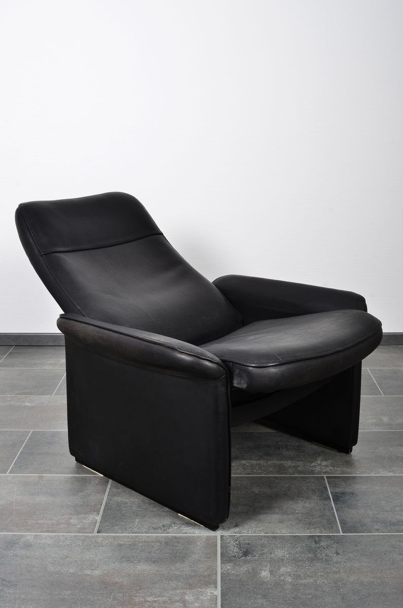 Black Leather DS50 Armchair from de Sede, 1980s-IV-890594