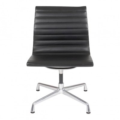 Black Leather EA-105 Chair by Charles Eames for Vitra-MTD-1400517