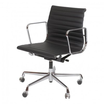 Black Leather EA-117 Office Chair by Charles Eames for Vitra-MTD-1400293