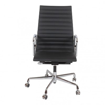 Black Leather EA-19 Office Chair by Charles Eames for Vitra-MTD-1400294