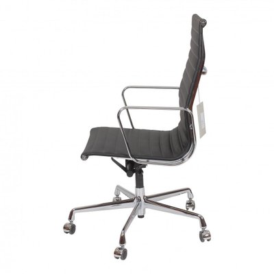 Black Leather EA-19 Office Chair by Charles Eames for Vitra-MTD-1400294