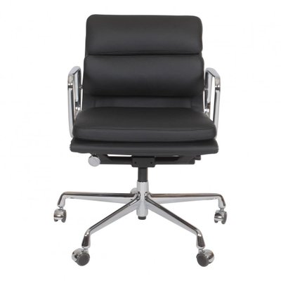 Black Leather EA-217 Office Chair by Charles Eames for Vitra-MTD-1400291