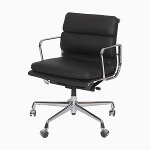 Black Leather EA-217 Office Chair by Charles Eames for Vitra-MTD-1400291