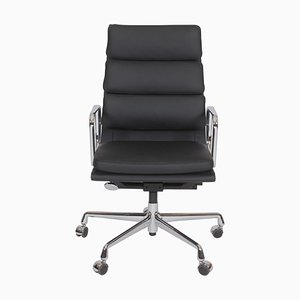 Black Leather EA-219 Office Chair by Charles Eames for Vitra, 1960s-MTD-1400290