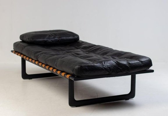 Black Leather Grand Italia Daybed by De Pas, Durbino and Lomazzi, 1979-WN-1418494