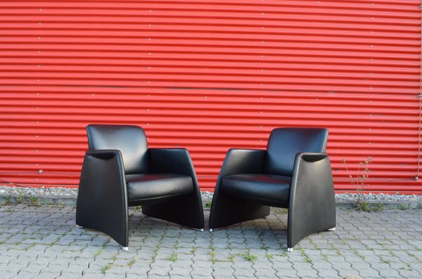 Black Leather Lounge Chair from de Sede, 1990s-UF-709177