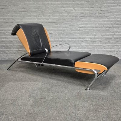 Black Leather Lounge Chair Futuro 3 by Massimo Iosa Ghini for Moroso, Italy, 1980s-OLQ-2041650