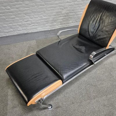 Black Leather Lounge Chair Futuro 3 by Massimo Iosa Ghini for Moroso, Italy, 1980s-OLQ-2041650