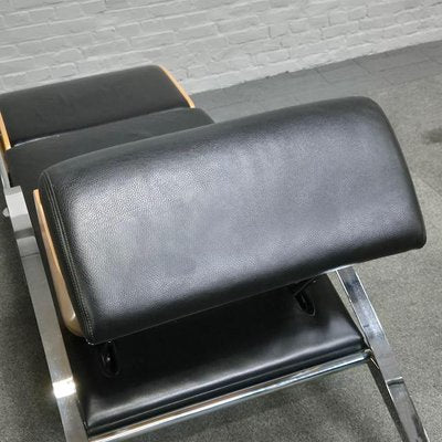 Black Leather Lounge Chair Futuro 3 by Massimo Iosa Ghini for Moroso, Italy, 1980s-OLQ-2041650