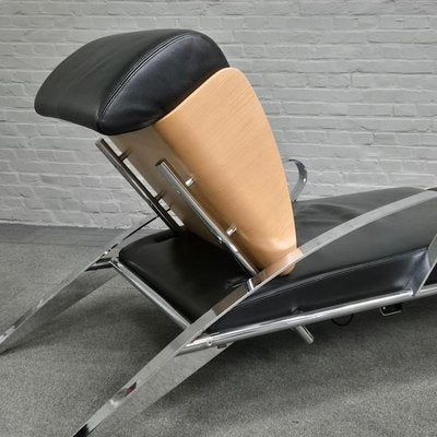 Black Leather Lounge Chair Futuro 3 by Massimo Iosa Ghini for Moroso, Italy, 1980s-OLQ-2041650