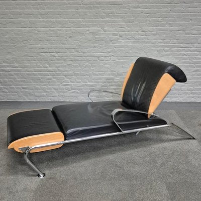 Black Leather Lounge Chair Futuro 3 by Massimo Iosa Ghini for Moroso, Italy, 1980s-OLQ-2041650