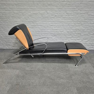 Black Leather Lounge Chair Futuro 3 by Massimo Iosa Ghini for Moroso, Italy, 1980s-OLQ-2041650