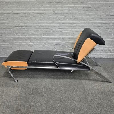 Black Leather Lounge Chair Futuro 3 by Massimo Iosa Ghini for Moroso, Italy, 1980s-OLQ-2041650