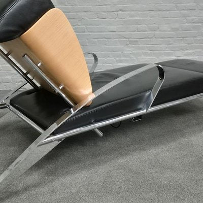 Black Leather Lounge Chair Futuro 3 by Massimo Iosa Ghini for Moroso, Italy, 1980s-OLQ-2041650