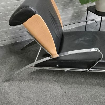 Black Leather Lounge Chair Futuro 3 by Massimo Iosa Ghini for Moroso, Italy, 1980s-OLQ-2041650