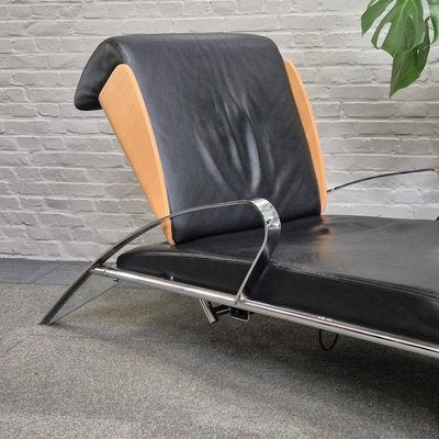 Black Leather Lounge Chair Futuro 3 by Massimo Iosa Ghini for Moroso, Italy, 1980s-OLQ-2041650