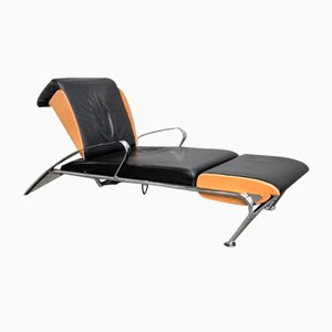 Black Leather Lounge Chair Futuro 3 by Massimo Iosa Ghini for Moroso, Italy, 1980s-OLQ-2041650