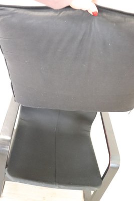 Black Leather Lounge Chairs, 1970s, Set of 2-DCO-899669