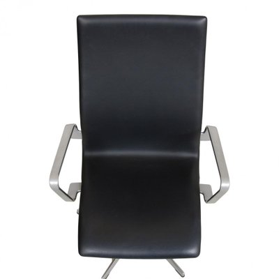 Black Leather Medium High Back Oxford Chair by Arne Jacobsen, 2000s-MTD-1400532