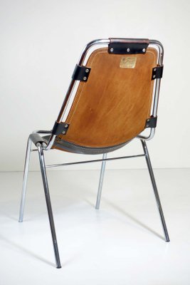 Black Leather Metal Chair by Charlotte Perriand for Dal Vera Les Arcs, 1970s, Set of 2-KGD-2032494